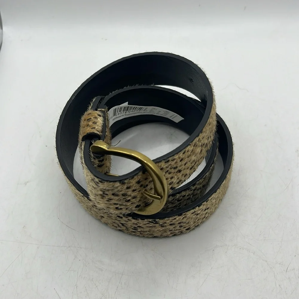 Universal Thread Womens Spotted Leopards Belt Tan Black Size L - Picture 8 of 10